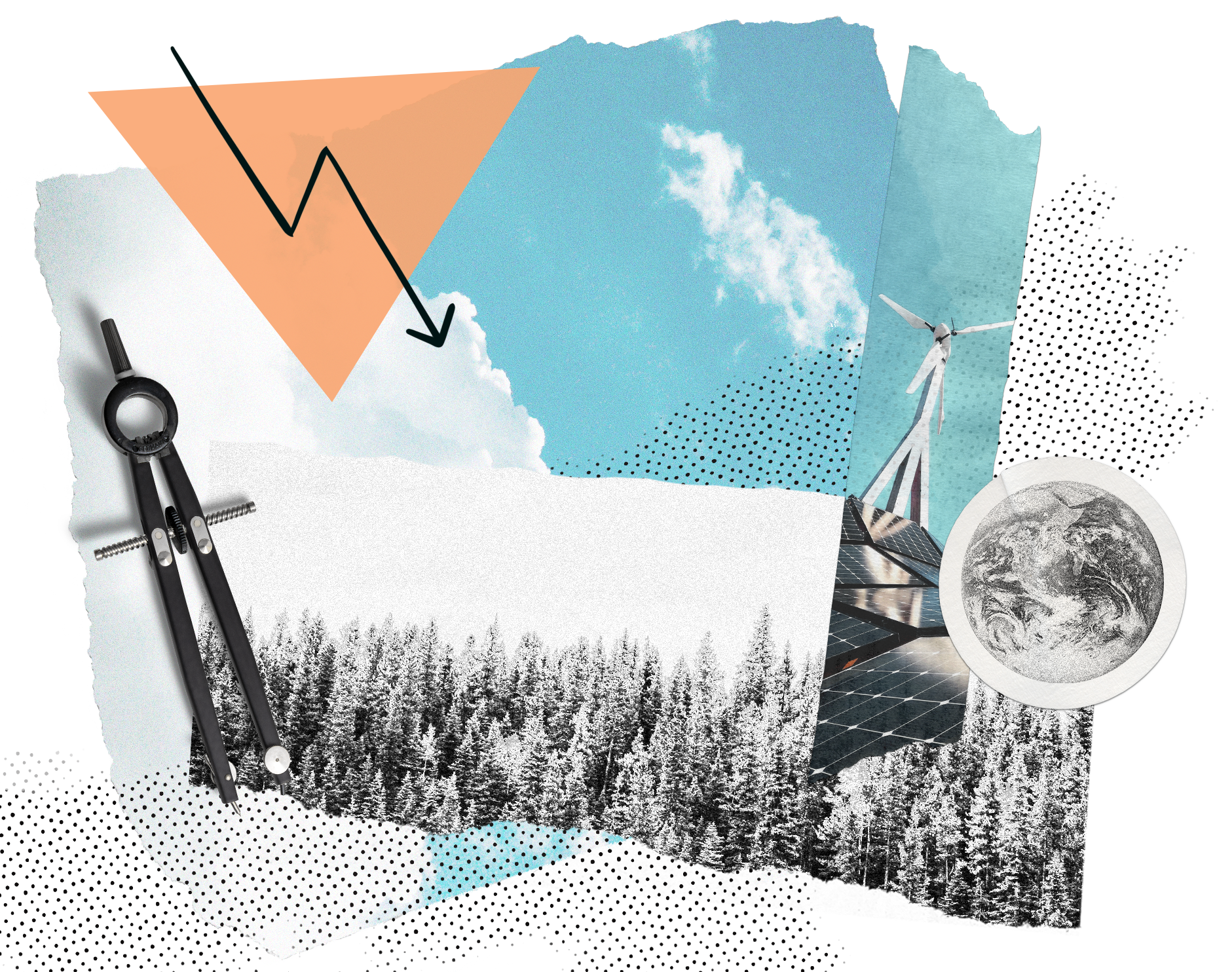 Graphic image of a field and downward arrow.